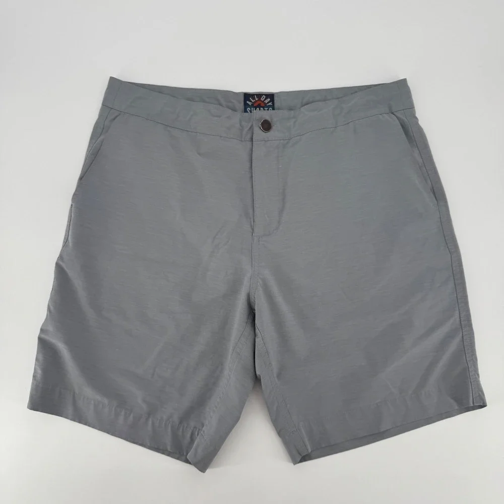 Faherty All Day‎ Shorts Mens 34 Grey Hybrid Performance Boardshorts Quick Dry